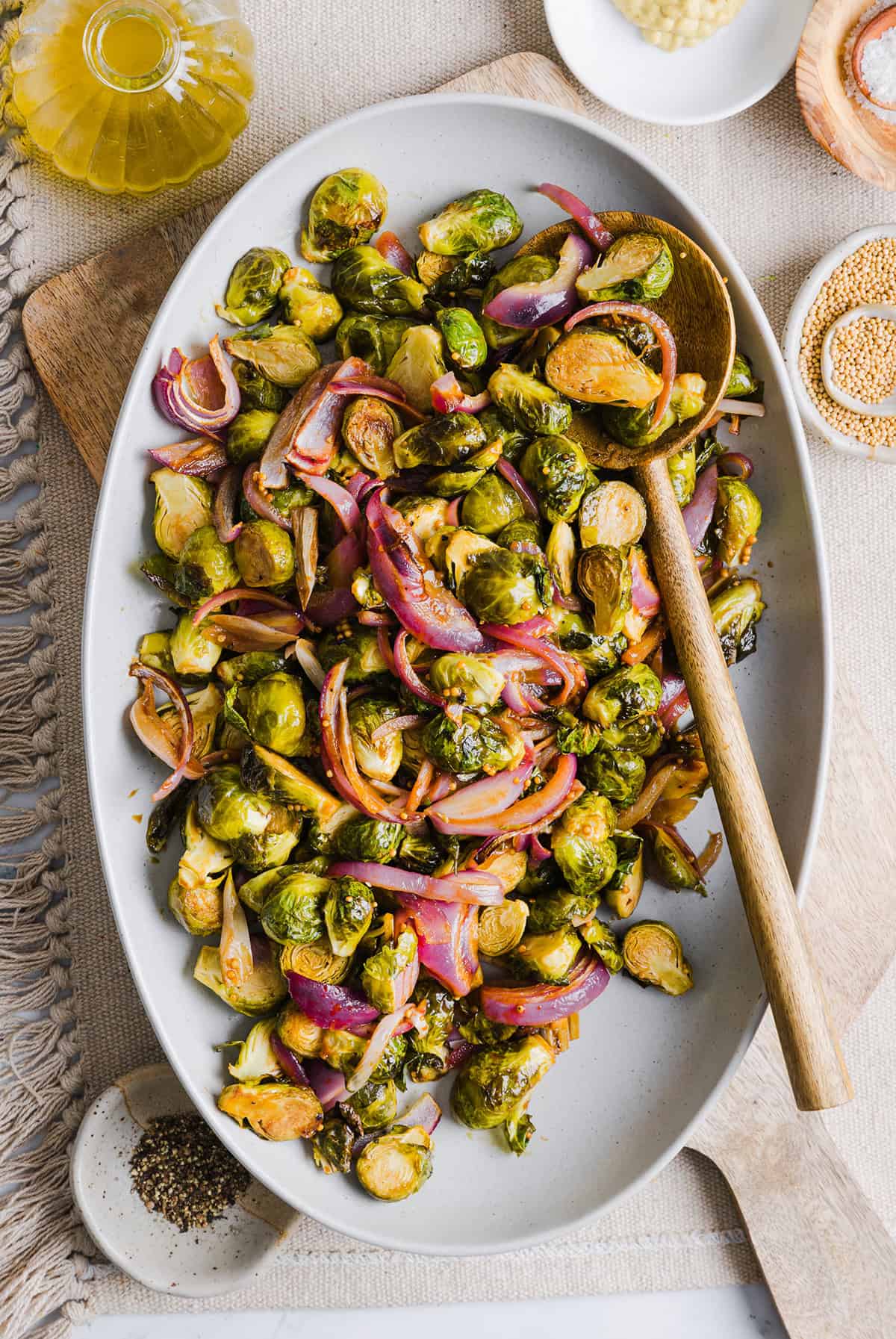 These Balsamic Roasted Brussels Sprouts make the perfect side dish that is so flavorful and easily made in under 30 minutes! The honey balsamic glaze is simply incredible!
